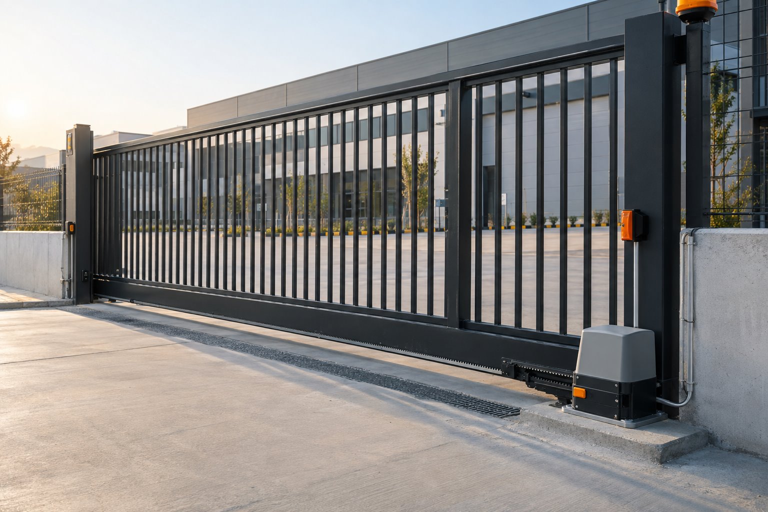 Ağır tip metal kayar kapı motor ve otomasyon uygulaması