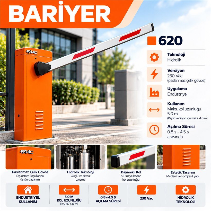 KARTOP Darıca Kocaeli FAAC 620 otomatik bariyer sistemi