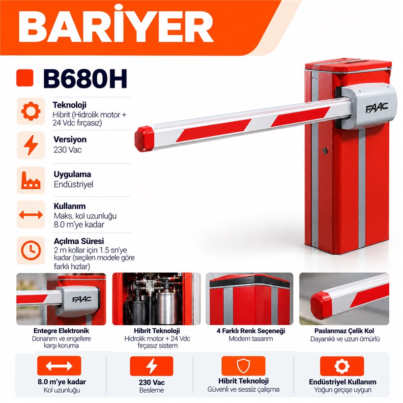 KARTOP Darıca FAAC B680H hızlı otomatik bariyer motoru