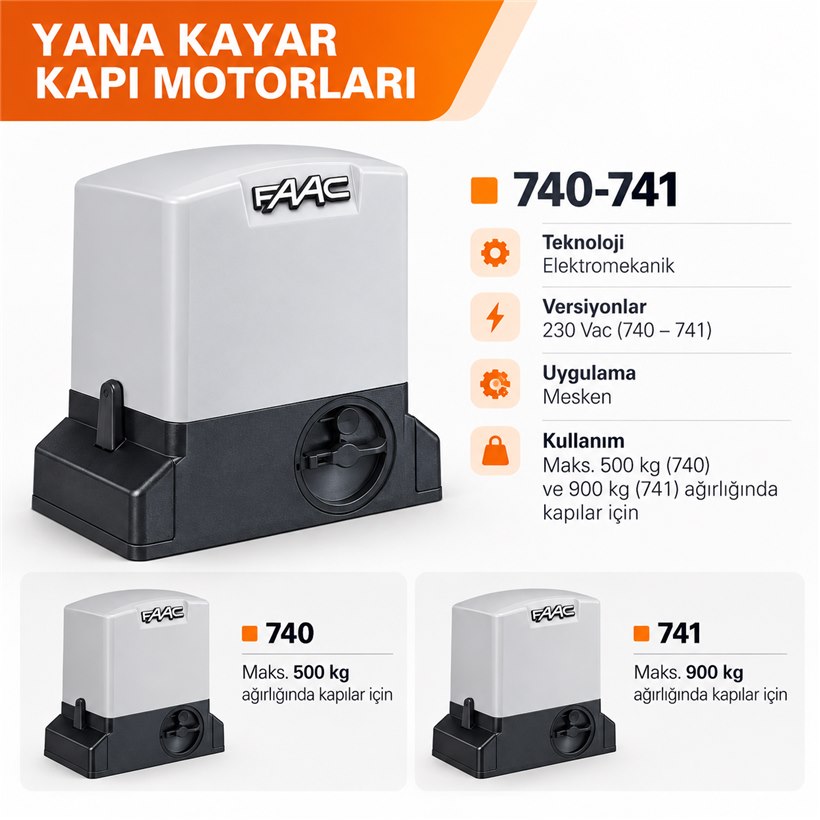 KARTOP Kocaeli FAAC 740 741 yana kayar kapı motoru