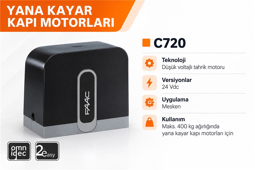 KARTOP Darıca FAAC C720 yana kayar kapı motor sistemi